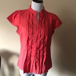 Banana Republic Blouse, coral with hidden buttons,